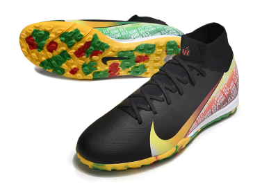 Unisex Nike Air Zoom Mercurial Superfly 10 Elite TF Football Shoes - Black/Yellow/Red