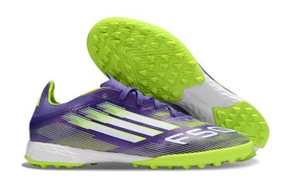 Men's Adidas F50 Pro TF Football Shoes - Purple/Silver/Yellow
