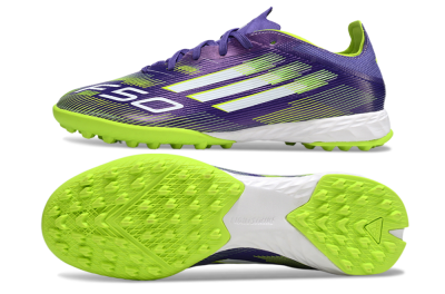 Men's Adidas F50 Pro TF Football Shoes - Purple/Silver/Yellow
