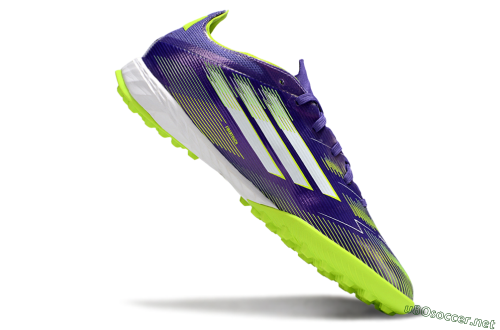 Men's Adidas F50 Pro TF Football Shoes - Purple/Silver/Yellow 4