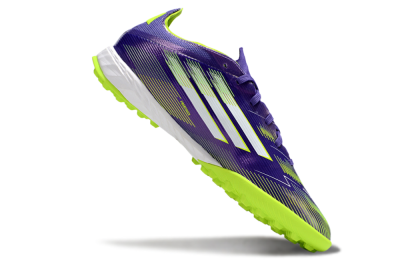 Men's Adidas F50 Pro TF Football Shoes - Purple/Silver/Yellow