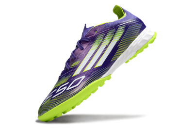 Men's Adidas F50 Pro TF Football Shoes - Purple/Silver/Yellow