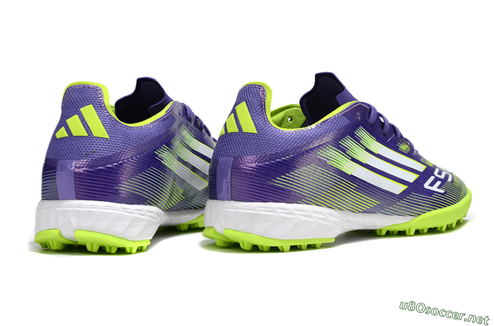 Men's Adidas F50 Pro TF Football Shoes - Purple/Silver/Yellow 6