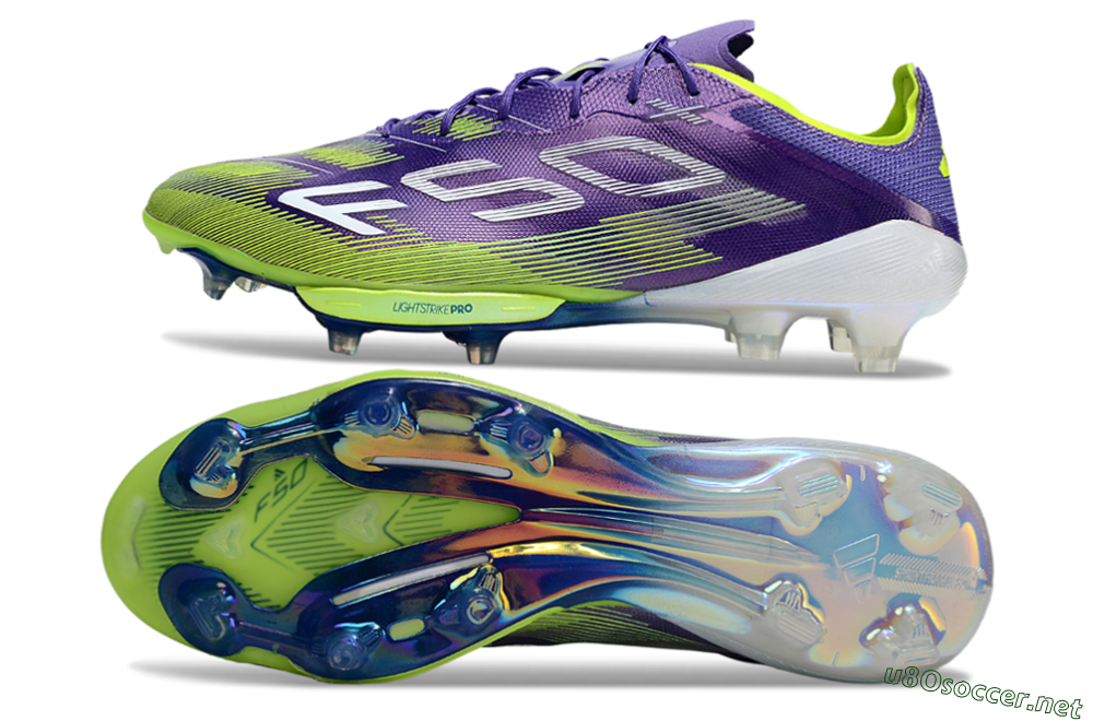 Men's Adidas F50+ Elite Lightstrike Pro FG Football Boots - Purple/Yellow/White 1