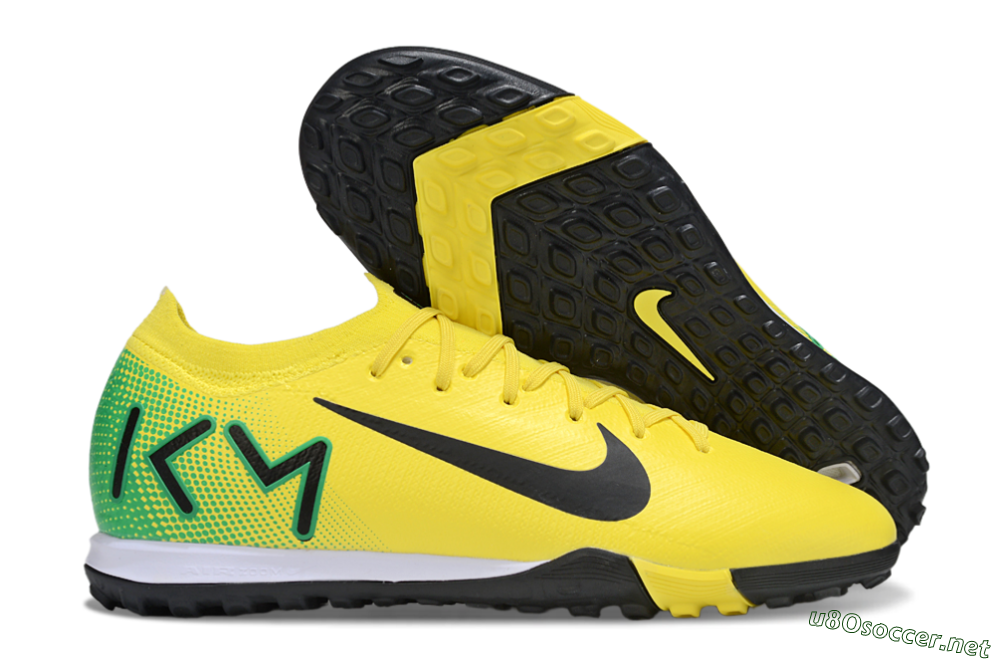 Unisex Nike Air Zoom Mercurial Vapor 16 Elite TF Football Shoes - Yellow/Black/Green 2