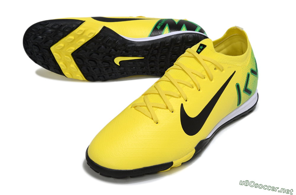 Unisex Nike Air Zoom Mercurial Vapor 16 Elite TF Football Shoes - Yellow/Black/Green 3