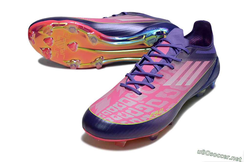 Unisex Adidas F50 Elite FG Football Boots - Pink/Blue/Yellow 3