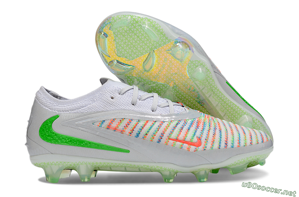 Unisex Nike Phantom 6 Elite FG Football Boots - White/Red/Yellow 2