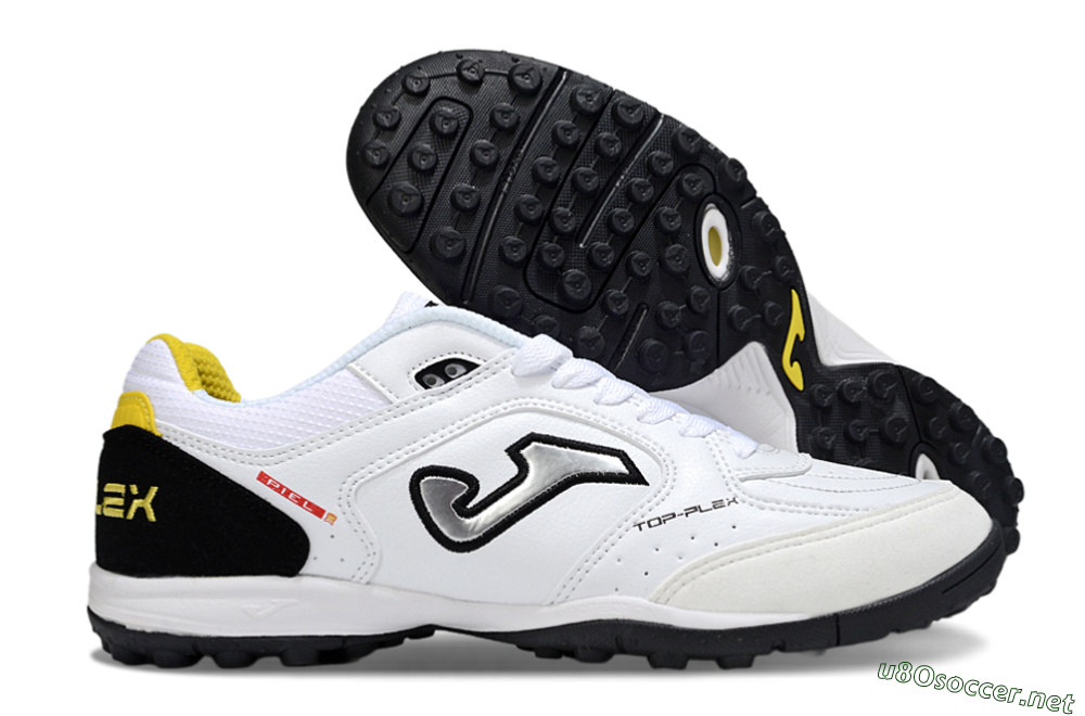 Men's Joma Top Flex TF Football Shoes - White/Silver/Black 2