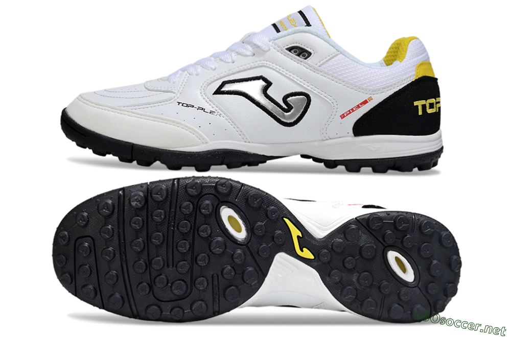 Men's Joma Top Flex TF Football Shoes - White/Silver/Black 1