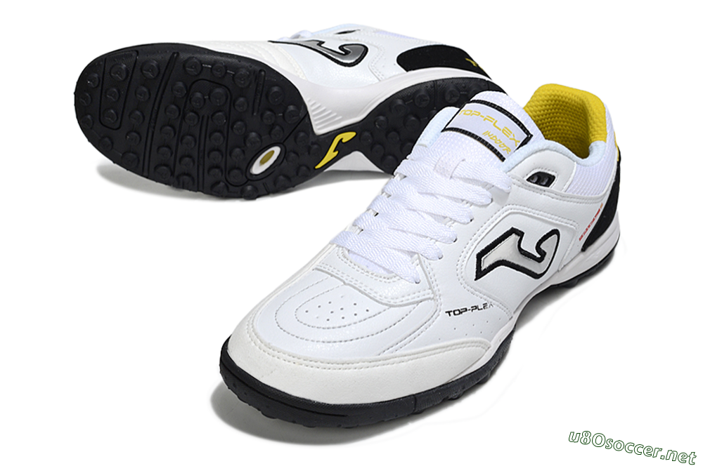 Men's Joma Top Flex TF Football Shoes - White/Silver/Black 3