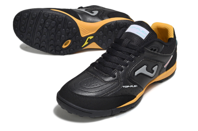 Men's Joma Top Flex TF Football Shoes - Black/Grey/Yellow