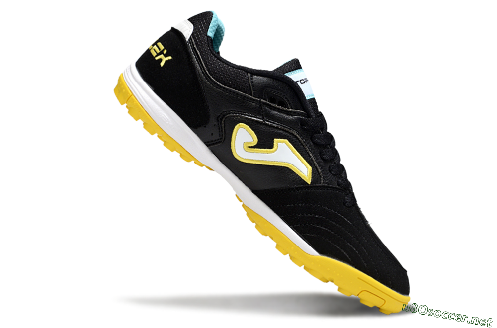Men's Joma Top Flex TF Football Shoes - Black/White/Yellow 4
