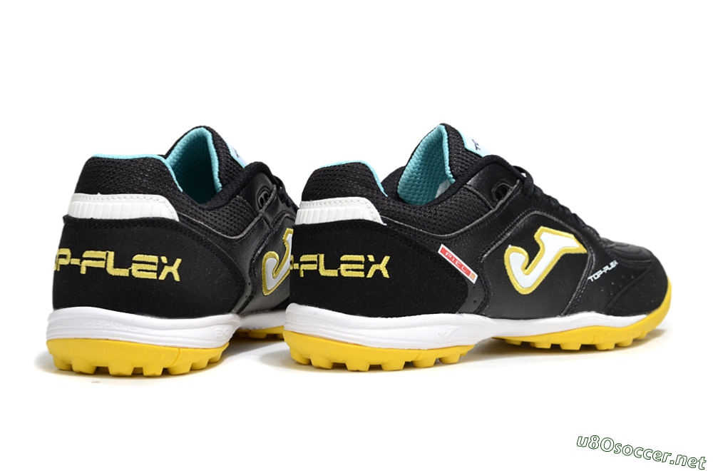 Men's Joma Top Flex TF Football Shoes - Black/White/Yellow 6