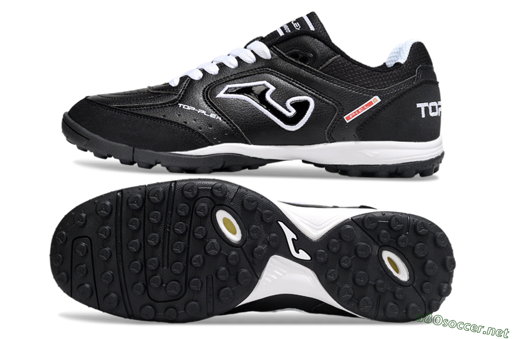 Men's Joma Top Flex TF Football Shoes - Black/White/Red 1