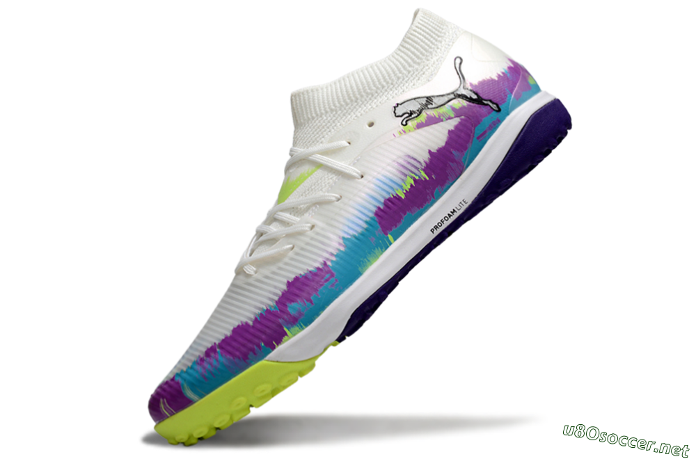 Men's Puma Future 8 Ultimate TF Football Shoes - White/Purple/Blue 5