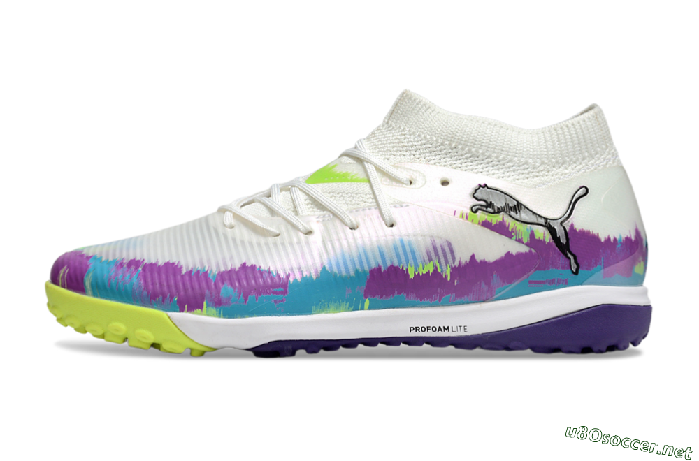 Men's Puma Future 8 Ultimate TF Football Shoes - White/Purple/Blue 0