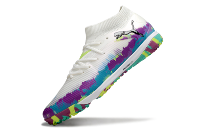 Men's Puma Future 8 Ultimate TF Football Shoes - White/Purple/Blue