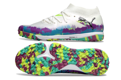 Men's Puma Future 8 Ultimate TF Football Shoes - White/Purple/Blue