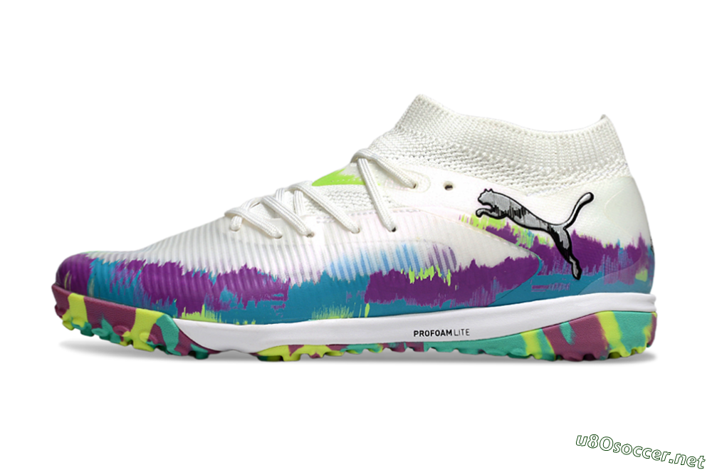 Men's Puma Future 8 Ultimate TF Football Shoes - White/Purple/Blue 0