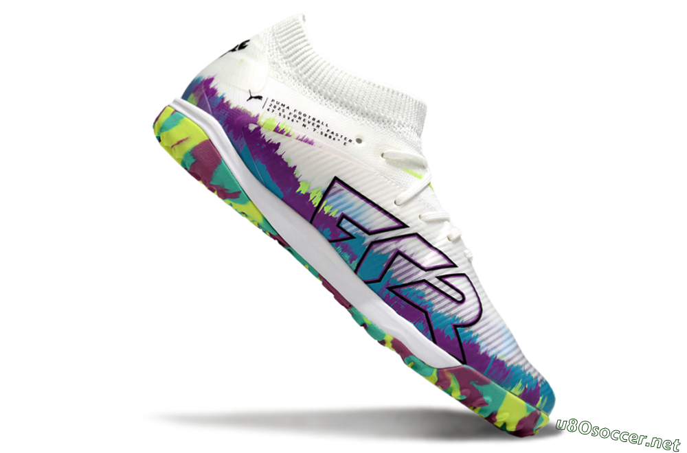 Men's Puma Future 8 Ultimate TF Football Shoes - White/Purple/Blue 4
