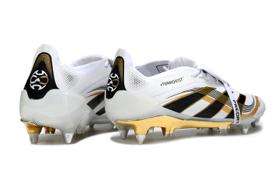 Men's Adidas Predator 25 Elite Foldover Tongue SG Football Boots - White/Black/Gold