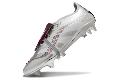 Men's Adidas Predator 25 Elite Foldover Tongue SG Football Boots - Silver/Black/Red