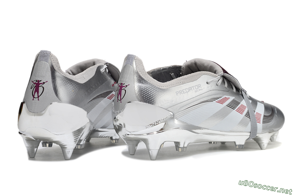 Men's Adidas Predator 25 Elite Foldover Tongue SG Football Boots - Silver/Black/Red 6