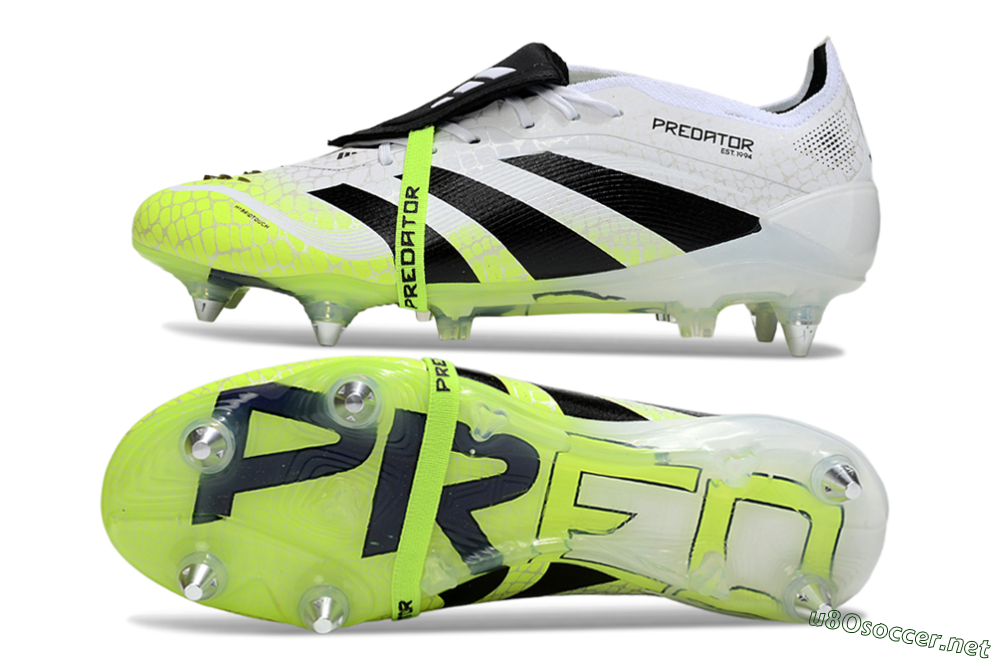 Men's Adidas 25 Predator Elite Foldover Tongue SG Football Boots - White/Yellow/Black 1