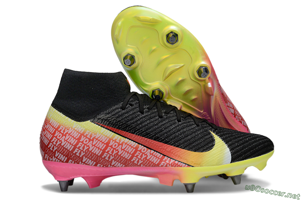 Men's Nike Air Zoom Mercurial Superfly 10 Elite SG Football Boots - Black/Yellow/Red 2