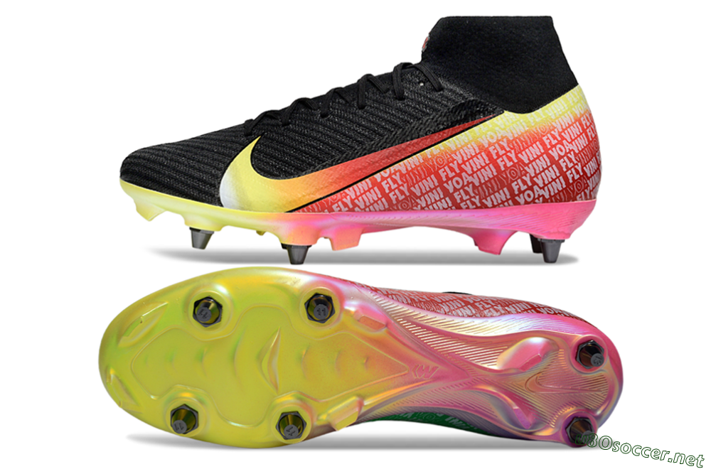 Men's Nike Air Zoom Mercurial Superfly 10 Elite SG Football Boots - Black/Yellow/Red 1