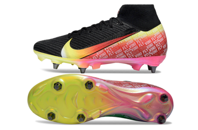 Men's Nike Air Zoom Mercurial Superfly 10 Elite SG Football Boots - Black/Yellow/Red