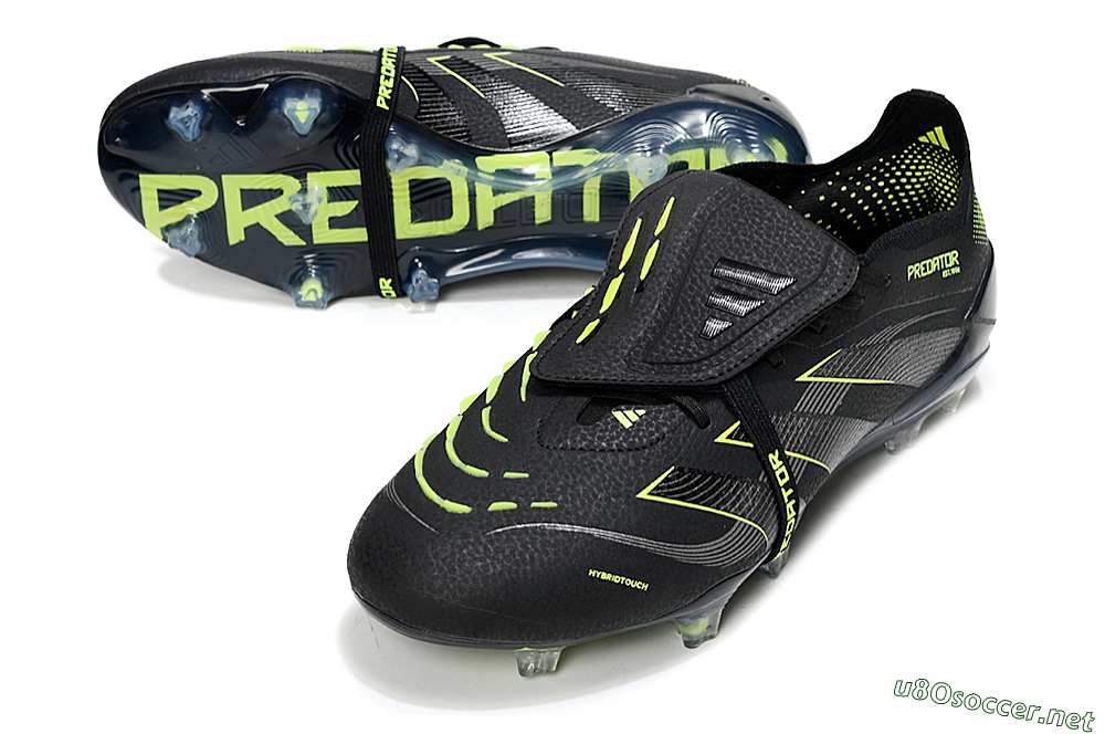 Men's Adidas Predator 25 Elite Foldover Tongue FG Football Boots - Black/Silver/Yellow 3