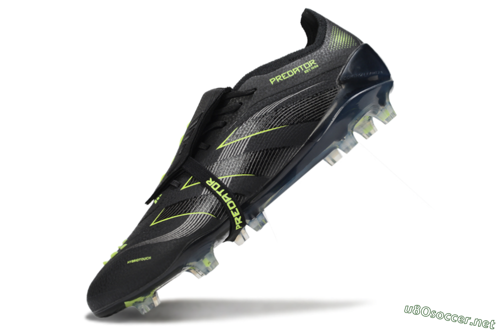 Men's Adidas Predator 25 Elite Foldover Tongue FG Football Boots - Black/Silver/Yellow 5