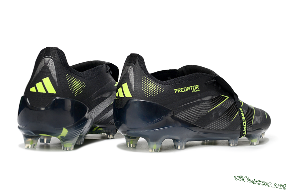 Men's Adidas Predator 25 Elite Foldover Tongue FG Football Boots - Black/Silver/Yellow 6