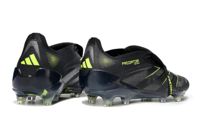 Men's Adidas Predator 25 Elite Foldover Tongue FG Football Boots - Black/Silver/Yellow