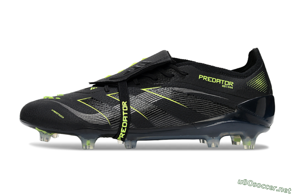 Men's Adidas Predator 25 Elite Foldover Tongue FG Football Boots - Black/Silver/Yellow 0