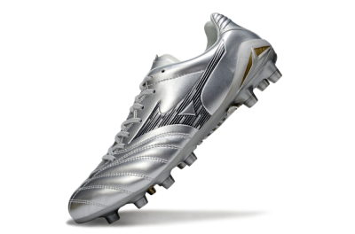 Men's Mizuno Morelia Neo 4 FG Football Boots - Silver/Black/Gold