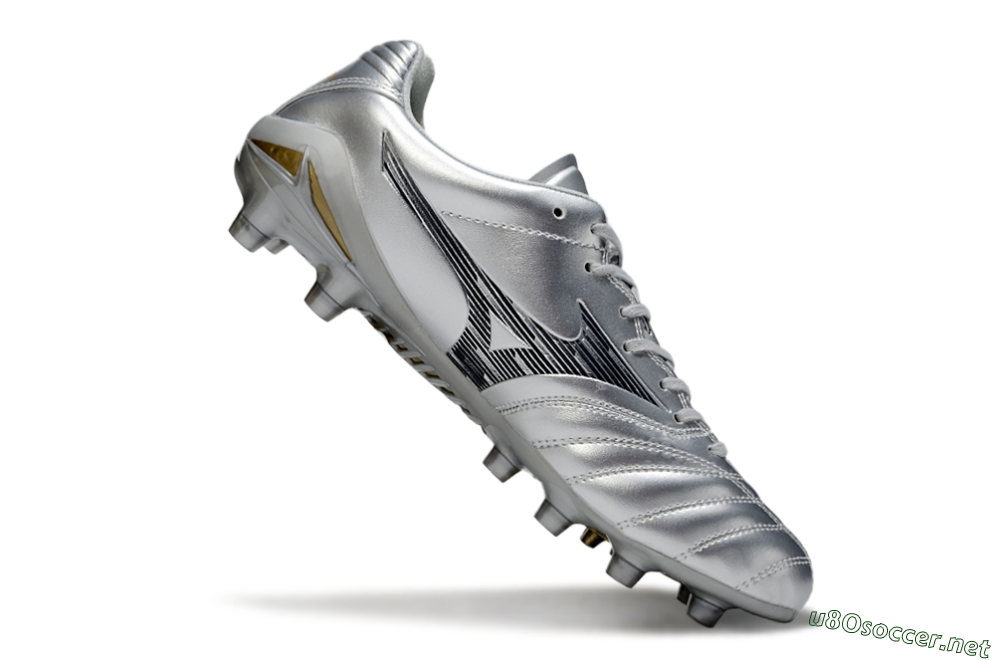 Men's Mizuno Morelia Neo 4 FG Football Boots - Silver/Black/Gold 4