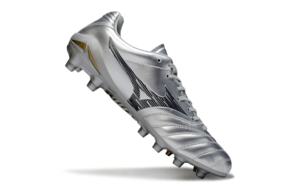 Men's Mizuno Morelia Neo 4 FG Football Boots - Silver/Black/Gold