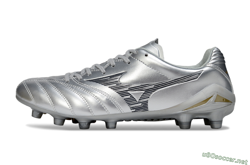 Men's Mizuno Morelia Neo 4 FG Football Boots - Silver/Black/Gold 0