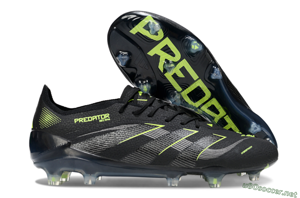 Men's Adidas Predator 25 Elite FG Football Boots - Black/Silver/Yellow 2