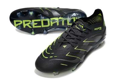 Men's Adidas Predator 25 Elite FG Football Boots - Black/Silver/Yellow