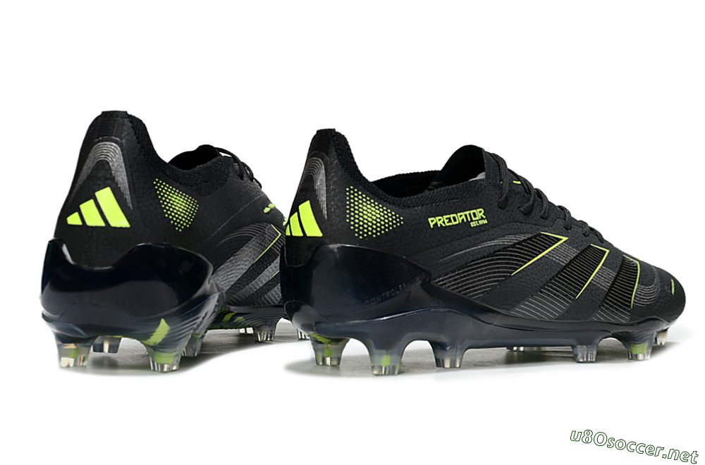 Men's Adidas Predator 25 Elite FG Football Boots - Black/Silver/Yellow 6