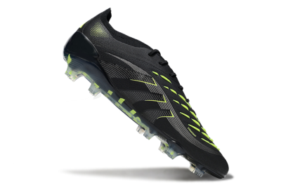 Men's Adidas Predator 25 Elite FG Football Boots - Black/Silver/Yellow