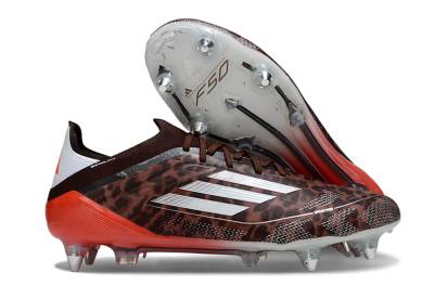Men's Adidas F50 Elite SG Football Boots - Leopard/Red/Silver