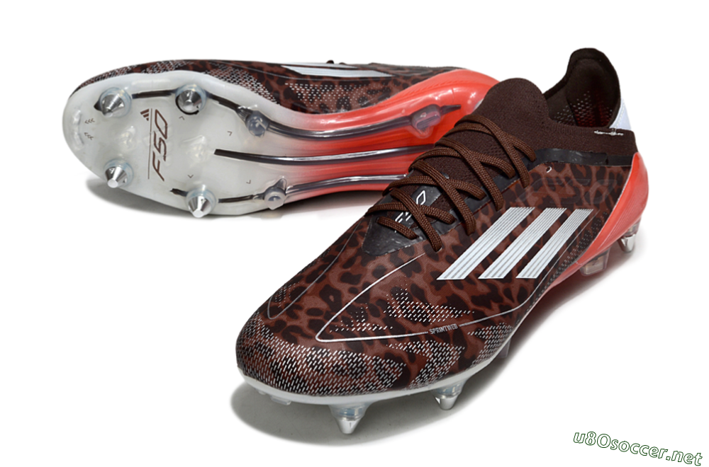 Men's Adidas F50 Elite SG Football Boots - Leopard/Red/Silver 3