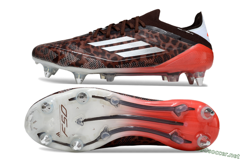 Men's Adidas F50 Elite SG Football Boots - Leopard/Red/Silver 1