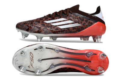 Men's Adidas F50 Elite SG Football Boots - Leopard/Red/Silver