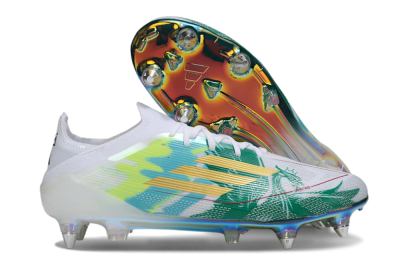 Men's Adidas F50 Elite SG Football Boots - White/Green/Gold